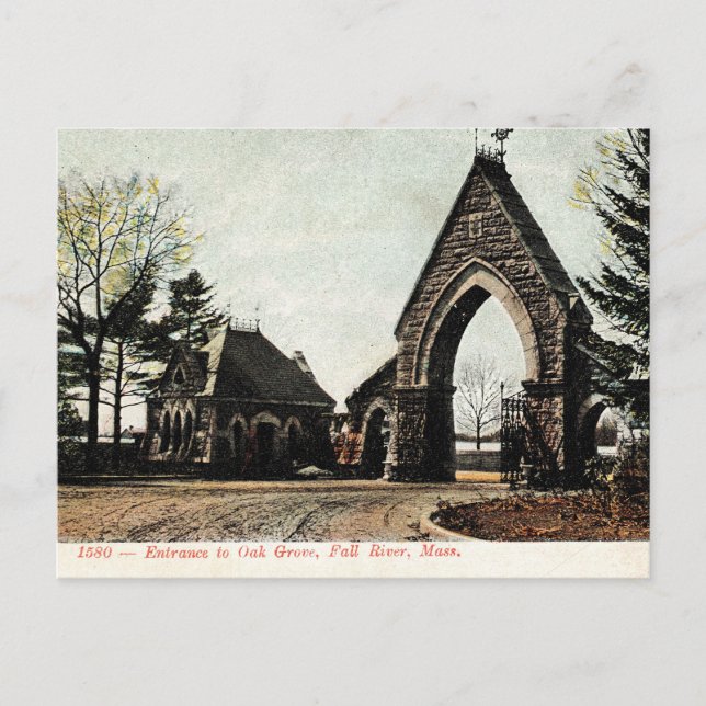 Cartes Pour Fêtes Annuelles cimetière de chêne de la nouvelle Angleterre vinta (Devant)