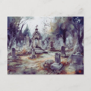Cartes Pour Fêtes Annuelles Cimetière déplaisant et Beau Grey Halloween