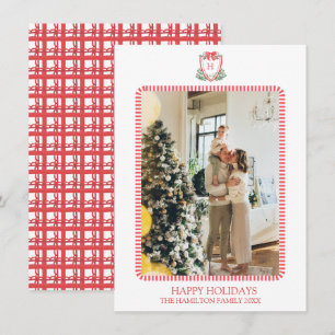 Cartes Pour Fêtes Annuelles Cimier de Noël Monogramme Photo Grille millénaire