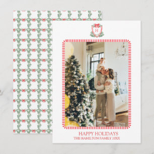 Cartes Pour Fêtes Annuelles Cimier de Noël Monogramme Photo Grille millénaire