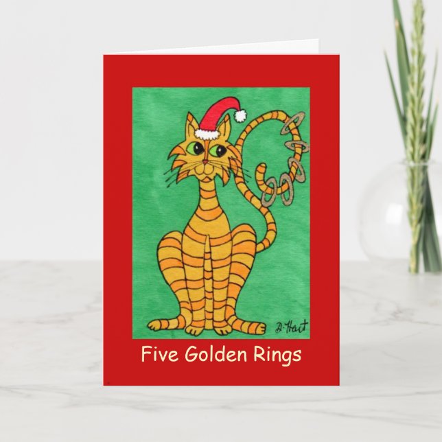 Cartes Pour Fêtes Annuelles Cinq anneaux d'or (Devant)