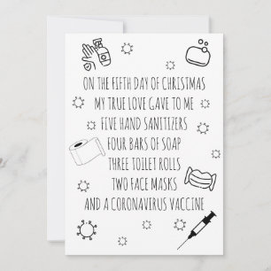 Cartes Pour Fêtes Annuelles Cinq Jours de Noël Covid Drôle