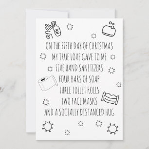 Cartes Pour Fêtes Annuelles Cinq Jours de Noël Covid Drôle