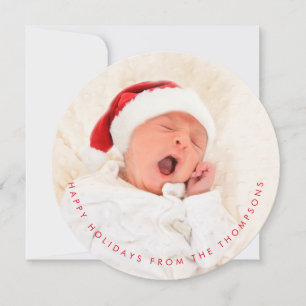 Cartes Pour Fêtes Annuelles Circulaire photo bébé contemporain Joyeux Noël