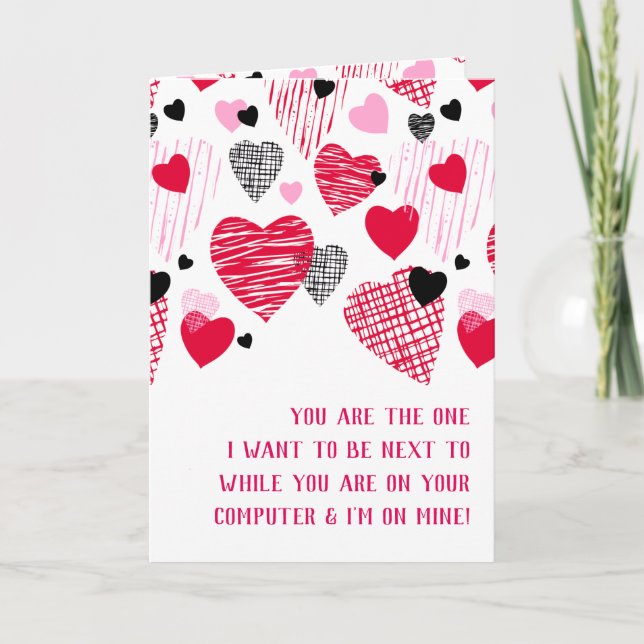 Cartes Pour Fêtes Annuelles Citation amusante pour mari mignon Coeurs Valentin (Devant)