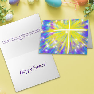 Cartes Pour Fêtes Annuelles Citation biblique croisée de la résurrection de Pâ