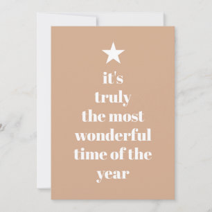 Cartes Pour Fêtes Annuelles Citation d'arbre rose pâle simple Noël