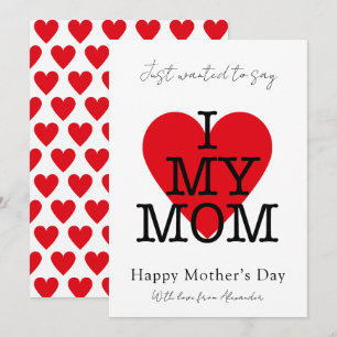 Cartes Pour Fêtes Annuelles Citation de la journée des mères j'aime maman coeu