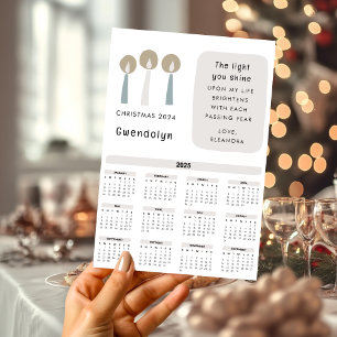 Cartes Pour Fêtes Annuelles Citation de Noël 2025 Calendrier Motivational Card