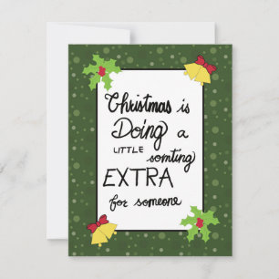 Cartes Pour Fêtes Annuelles Citation de Noël de style dessin animé vert