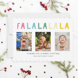 Cartes Pour Fêtes Annuelles Citation de Noël Pastel Fa La La 3 Photo Collage