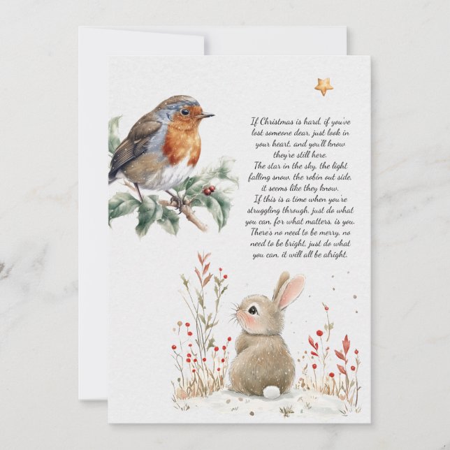 Cartes Pour Fêtes Annuelles Citation de Noël "Tout ira bien" (Devant)