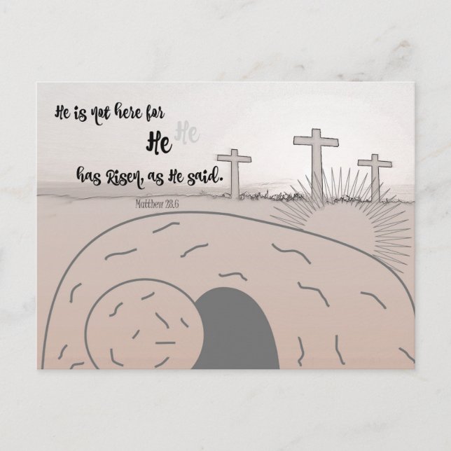 Cartes Pour Fêtes Annuelles Citation de Pâques Bible Verse (Devant)