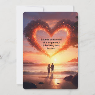 Cartes Pour Fêtes Annuelles Citation de plage de coucher de soleil romantique