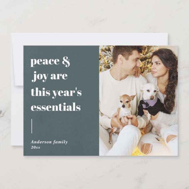 Cartes Pour Fêtes Annuelles citation de script moderne pour photo de vacances  (Devant)