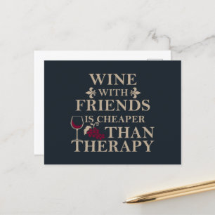 Cartes Pour Fêtes Annuelles citation de vin drôle pour les amis