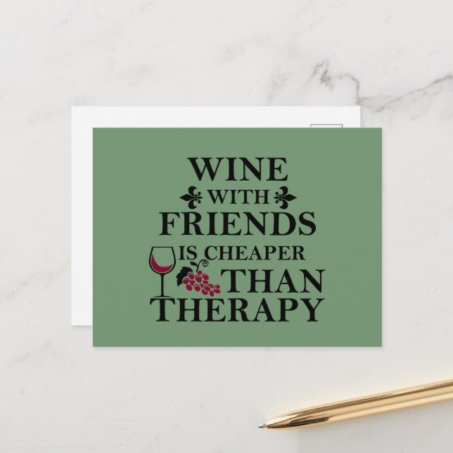 Cartes Pour Fêtes Annuelles citation de vin drôle pour les amis (Devant/Arrière en situation)