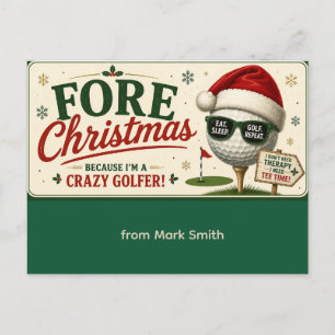 Cartes Pour Fêtes Annuelles Citation drôle de Noël pour golfeurs