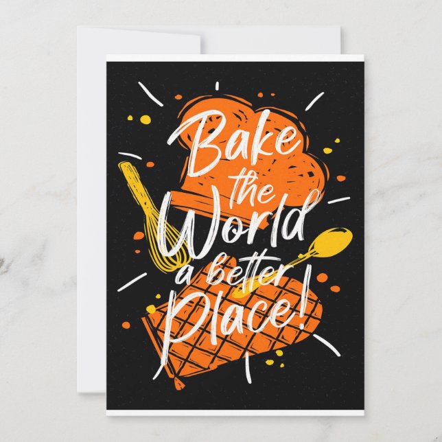 Cartes Pour Fêtes Annuelles Citation drôle du monde cuit| cuisine amant cadeau (Devant)