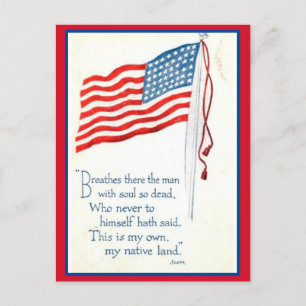 Cartes Pour Fêtes Annuelles Citation du drapeau patriotique américain