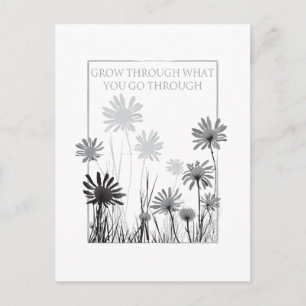 Cartes Pour Fêtes Annuelles Citation Inspirante avec Fleurs
