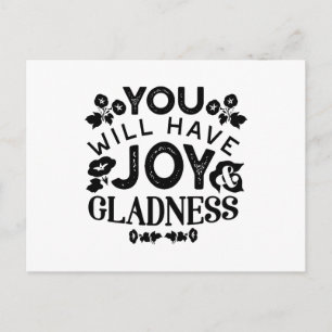 Cartes Pour Fêtes Annuelles Citation Inspirante 'Vous Aurez Joie et Allégresse