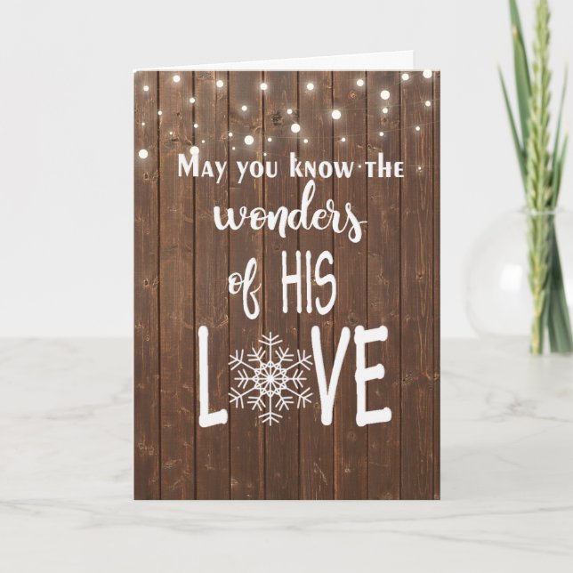 Cartes Pour Fêtes Annuelles Citation religieuse de Noël sur le bois (Devant)