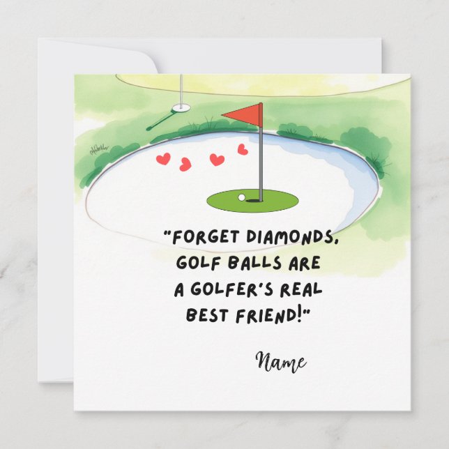 Cartes Pour Fêtes Annuelles Citations drôles de golf pour la Saint-Valentin de (Devant)