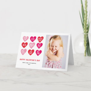 Cartes Pour Fêtes Annuelles Citations roses mignonnes sur Hearts Saint Valenti