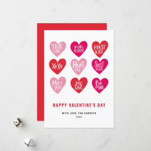 Cartes Pour Fêtes Annuelles Citations roses mignonnes sur Heureuse Sainte-Vale
