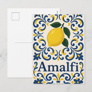 Cartes Pour Fêtes Annuelles Citron d'Amalfi – Méditerranée Bleu Jaune Blanc
