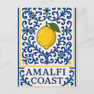 Cartes Pour Fêtes Annuelles Citron de la Côte d'Amalfi – Carreau Ornemental Bl