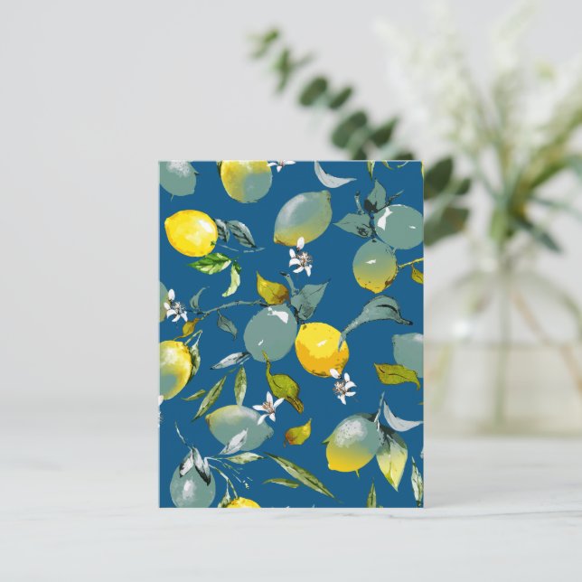 Cartes Pour Fêtes Annuelles citrons aquarelle 28 (Debout devant)