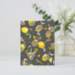 Cartes Pour Fêtes Annuelles citrons d'aquarelle 35