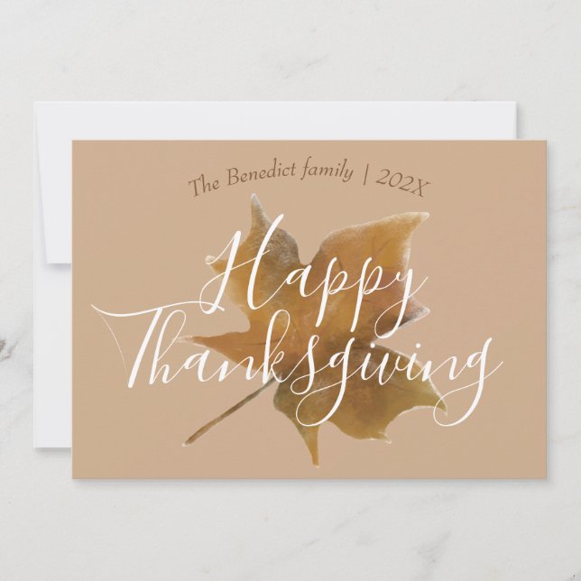 Cartes Pour Fêtes Annuelles Citrouille automne automne feuilles bon thanksgivi (Devant)