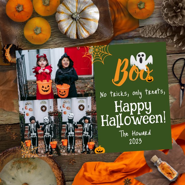 Cartes Pour Fêtes Annuelles Citrouille Boo jack-o-lantern Halloween Photomonta (Créateur téléchargé)
