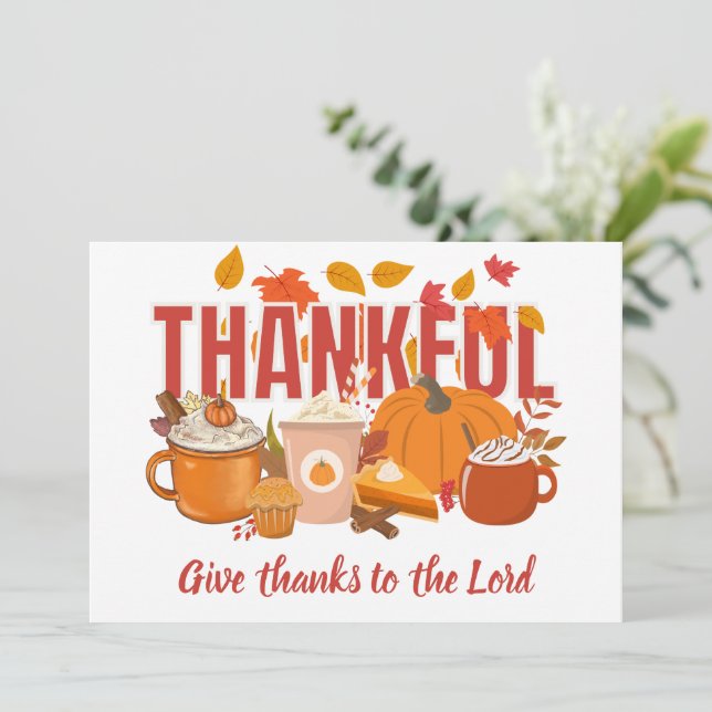 Cartes Pour Fêtes Annuelles Citrouille chrétien Bon thanksgiving MERVEILLEUX (Debout devant)