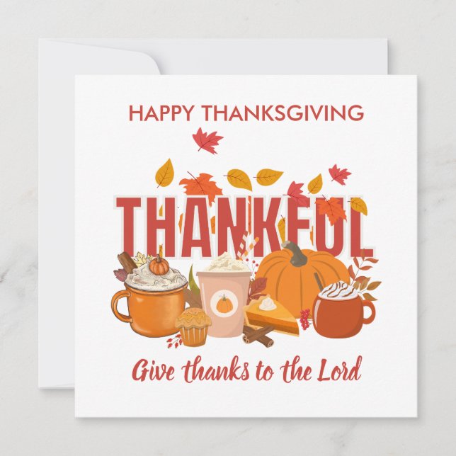 Cartes Pour Fêtes Annuelles Citrouille chrétien Bon thanksgiving MERVEILLEUX (Devant)