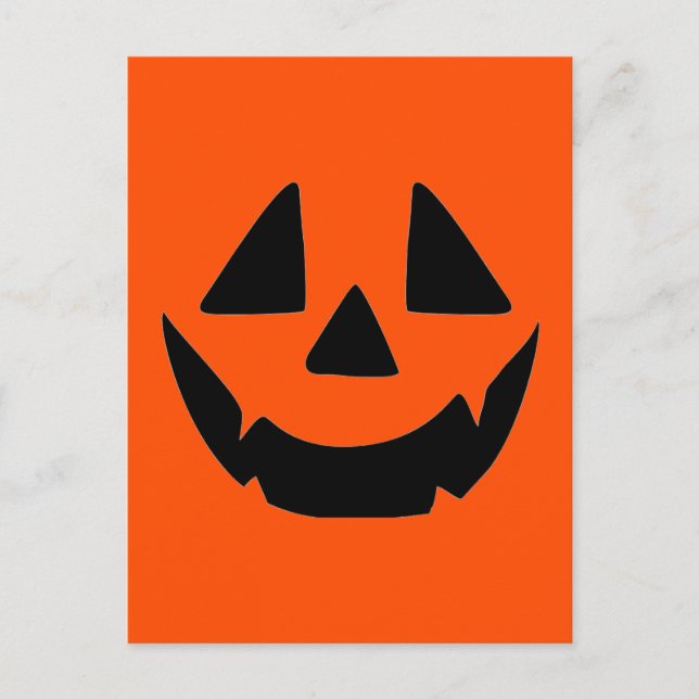 Cartes Pour Fêtes Annuelles Citrouille d'Halloween visage de Jack O Lantern (Devant)