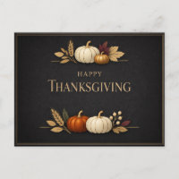 Citrouille élégante noire et dorée de Thanksgiving