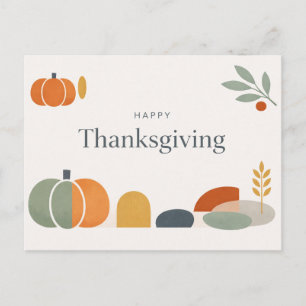 Cartes Pour Fêtes Annuelles Citrouille Géométrique de Thanksgiving Minimaliste