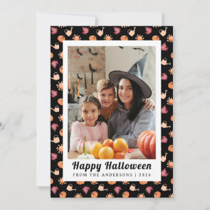 Cartes Pour Fêtes Annuelles Citrouille minimaliste Vintage Happy Halloween 1 P