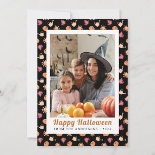 Cartes Pour Fêtes Annuelles Citrouille minimaliste Vintage Happy Halloween 1 P