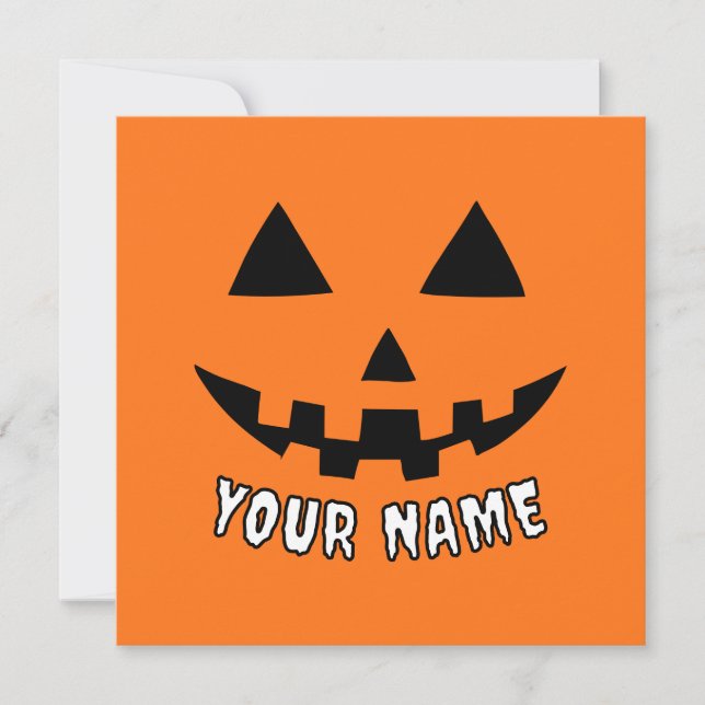Cartes Pour Fêtes Annuelles Citrouille orange personnalisée Halloween Votre no (Devant)