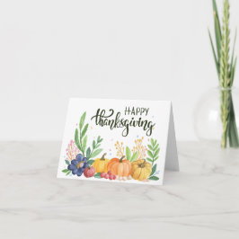 Cartes Pour Fêtes Annuelles Citrouilles bon thanksgiving aquarelle