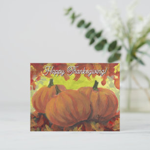 Cartes Pour Fêtes Annuelles Citrouilles de Thanksgiving #1 Automne Feuilles d'