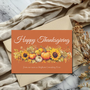 Cartes Pour Fêtes Annuelles Citrouilles de Thanksgiving joyeux Entreprise Oran