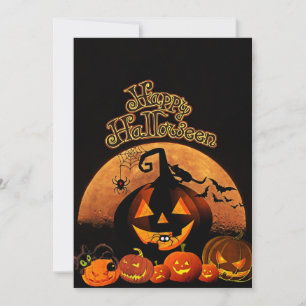 Cartes Pour Fêtes Annuelles Citrouilles éffrayants   Bonne Halloween
