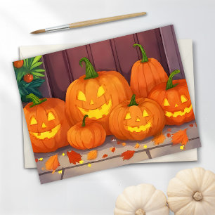 Cartes Pour Fêtes Annuelles Citrouilles Jack-O-Lantern Citrouilles aquarelle