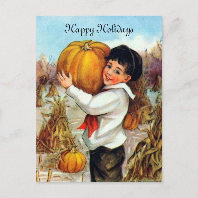 Cartes Pour Fêtes Annuelles Citrouilles vintages (Devant)